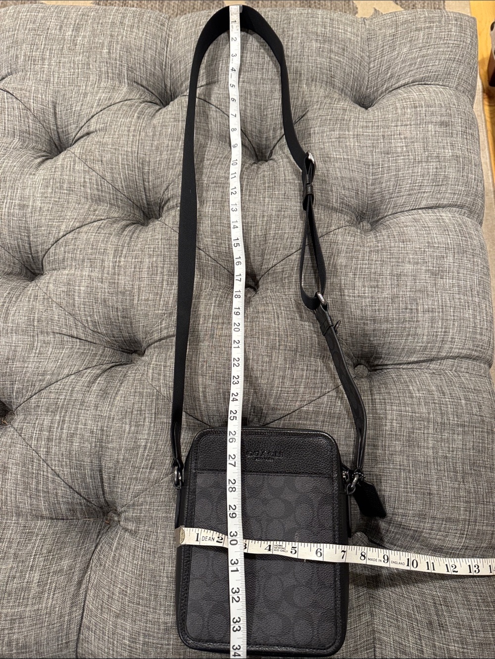 Coach Bag Sullivan Black Charcoal Signature Logo Crossbody Messenger Bag - Picture 17 of 17